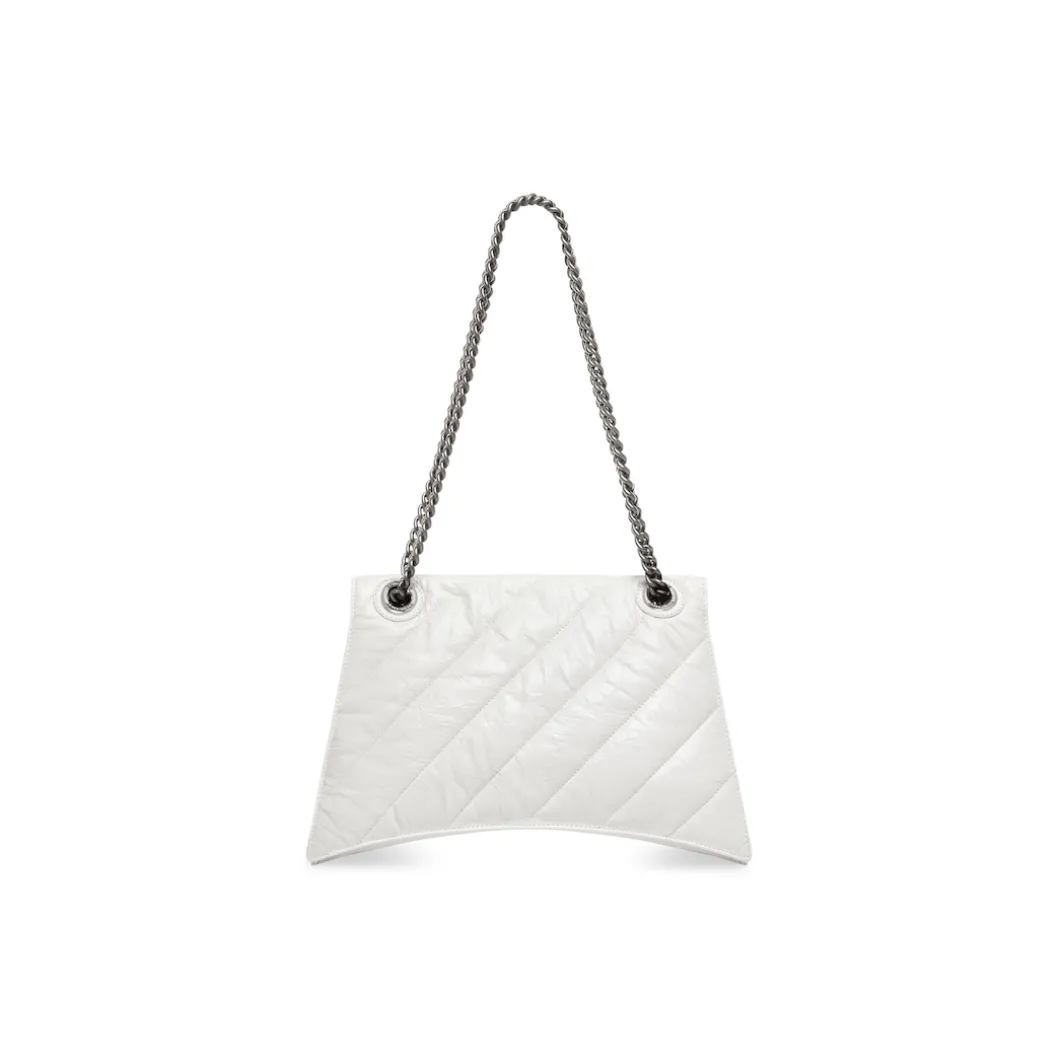 Women's Crush Medium Chain Bag Quilted in Optic White