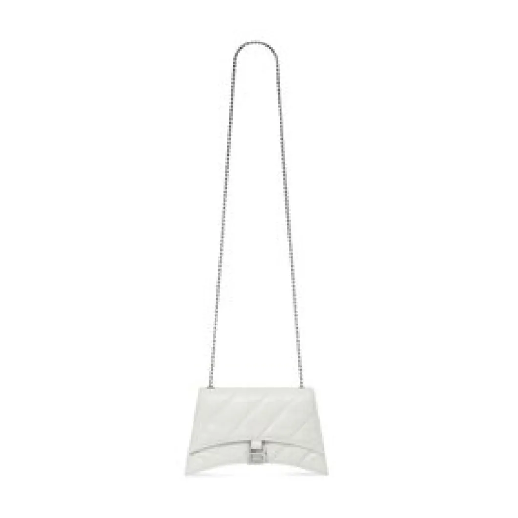 Women's Crush Medium Chain Bag Quilted in Optic White
