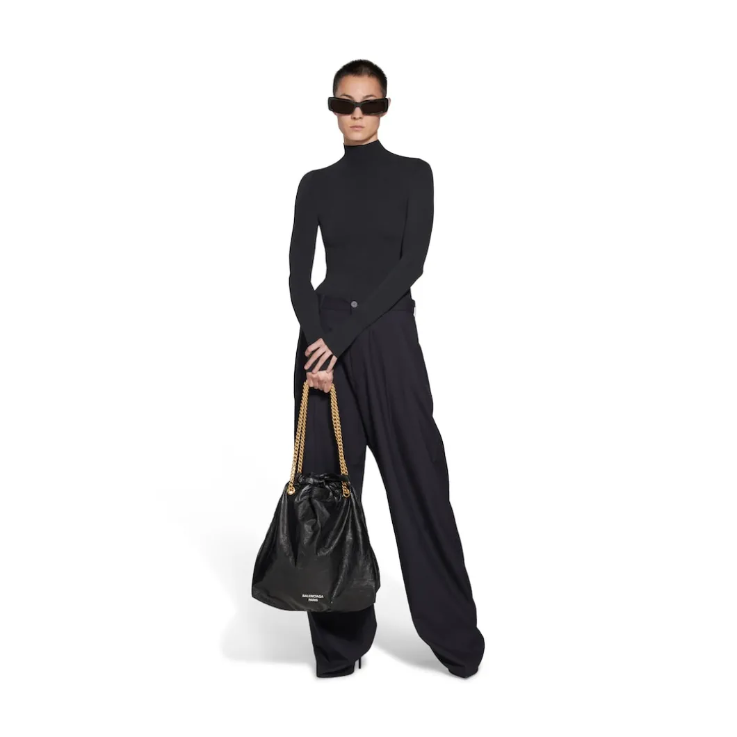 Women's Crush Medium Tote Bag in Black