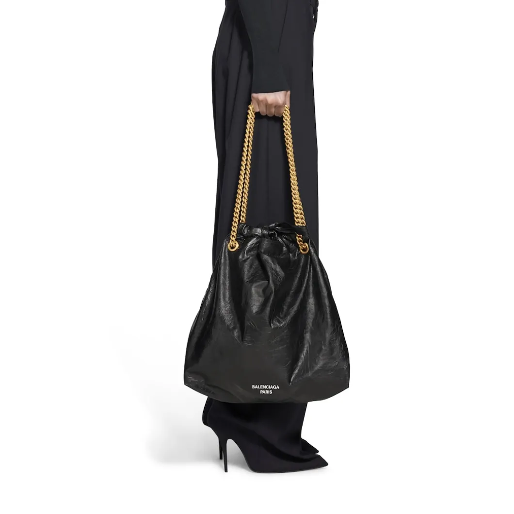 Women's Crush Medium Tote Bag in Black