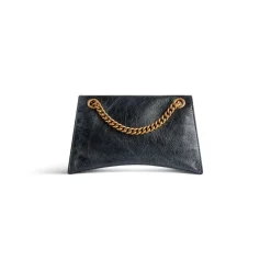 Women's Crush Small Chain Bag Dirty Effect With Ny Souvenirs Charms in Black