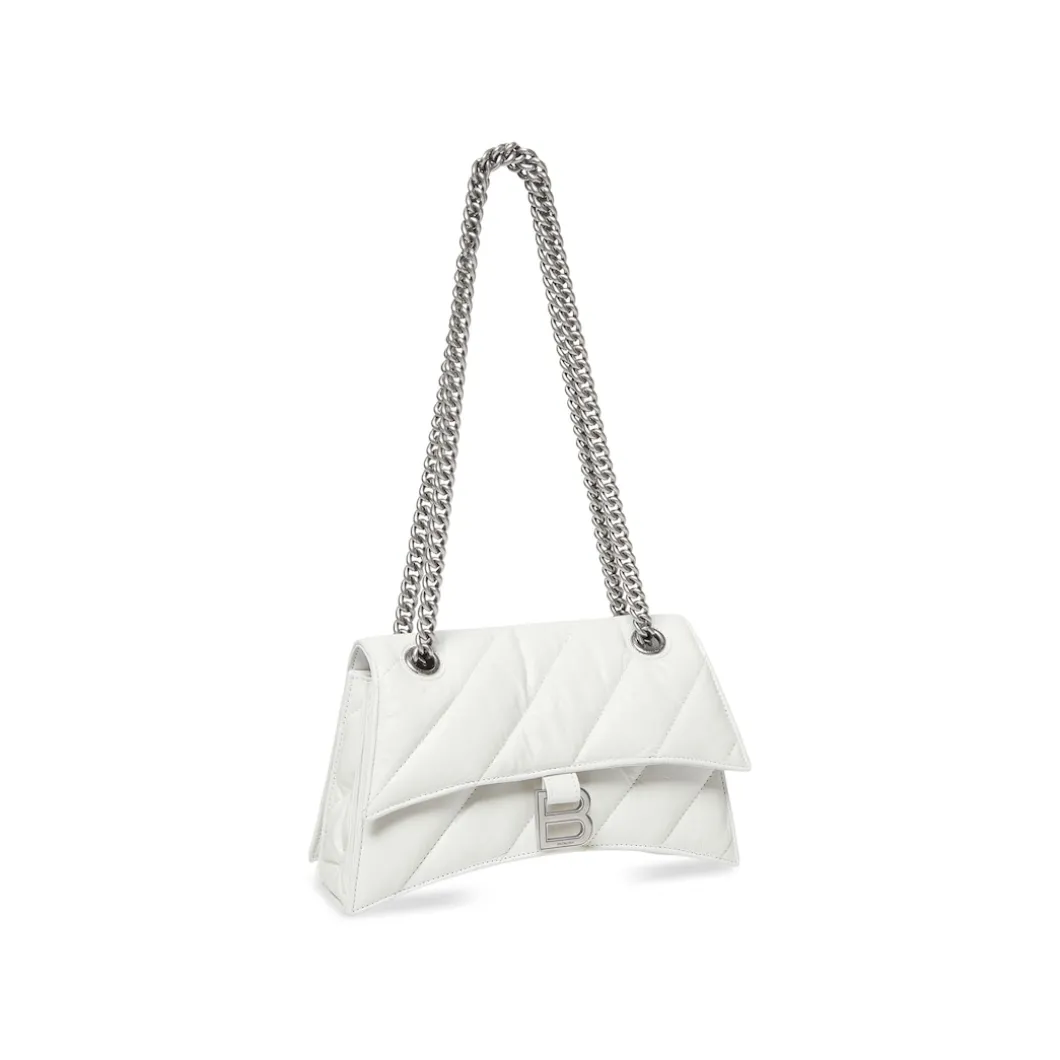 Women's Crush Small Chain Bag Quilted in Optic White
