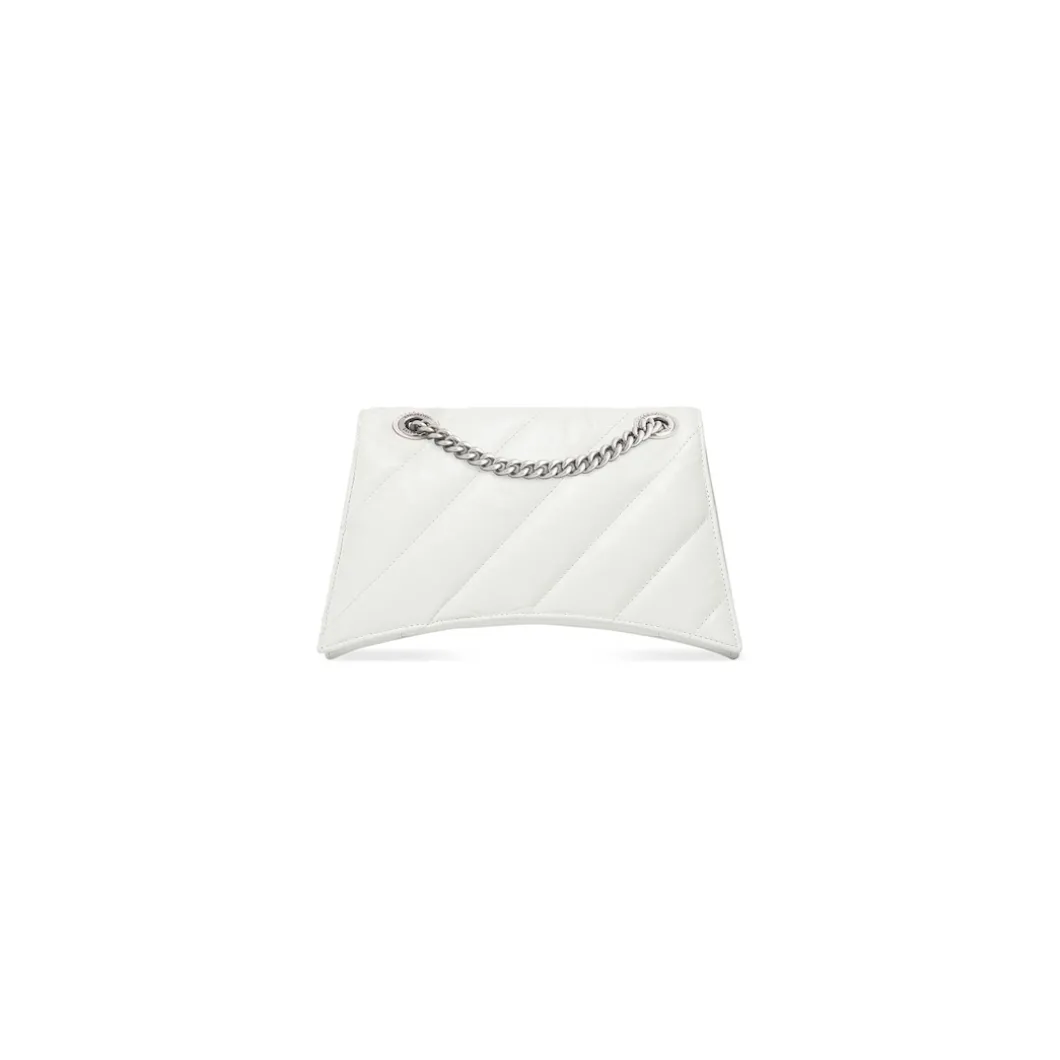 Women's Crush Small Chain Bag Quilted in Optic White