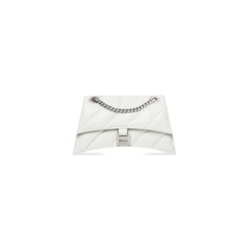 Women's Crush Small Chain Bag Quilted in Optic White