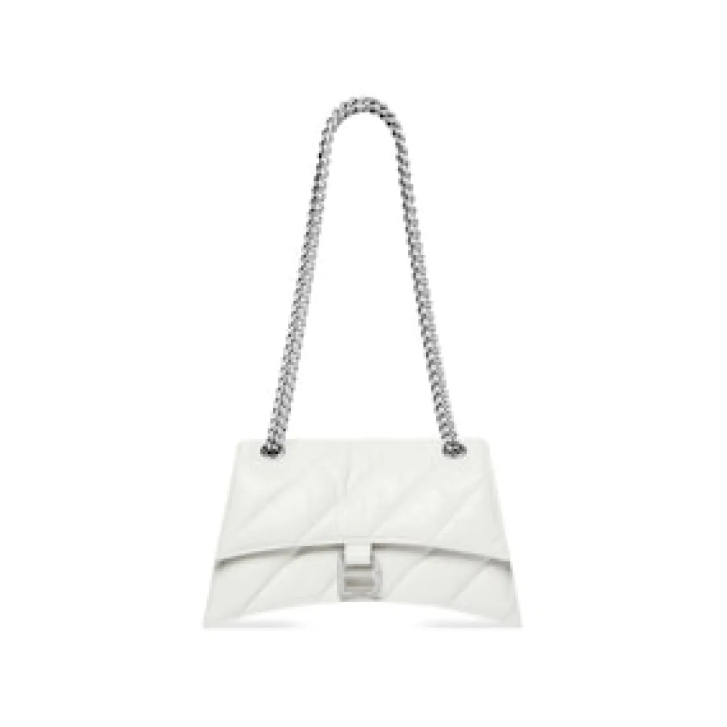 Women's Crush Small Chain Bag Quilted in Optic White