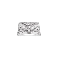 Women's Crush Small Chain Bag Metallized Quilted  in Silver