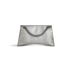 Women's Crush Small Chain Bag Dirty Effect With Souvenirs And Rhinestones in Silver
