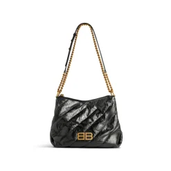 Women's Crush Small Hobo Bag Quilted  in Black
