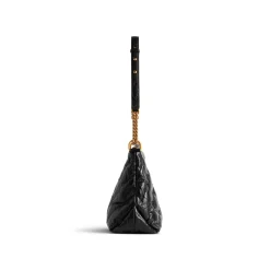 Women's Crush Small Hobo Bag Quilted in Black