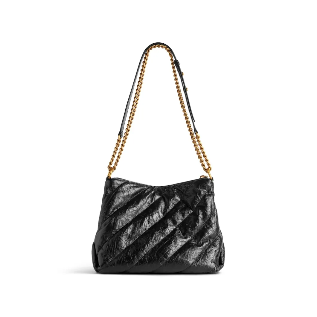 Women's Crush Small Hobo Bag Quilted in Black