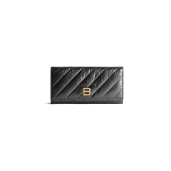 Women's Crush Wallet On Chain Quilted  in Black
