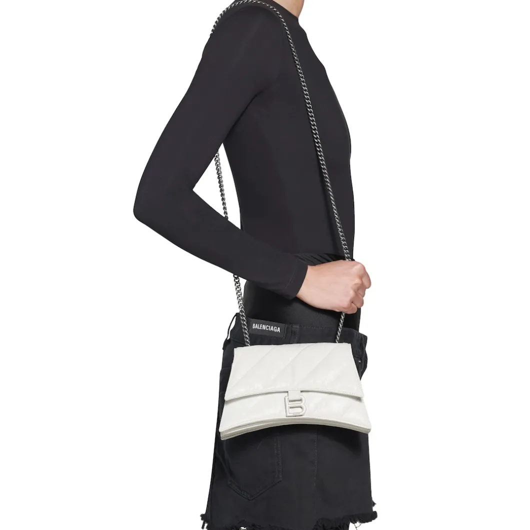 Women's Crush Xs Chain Bag Quilted in Optic White