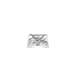 Women's Crush Xs Chain Bag Metallized Quilted in Silver