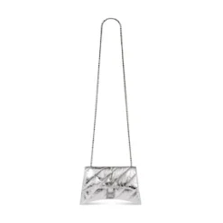 Women's Crush Xs Chain Bag Metallized Quilted in Silver