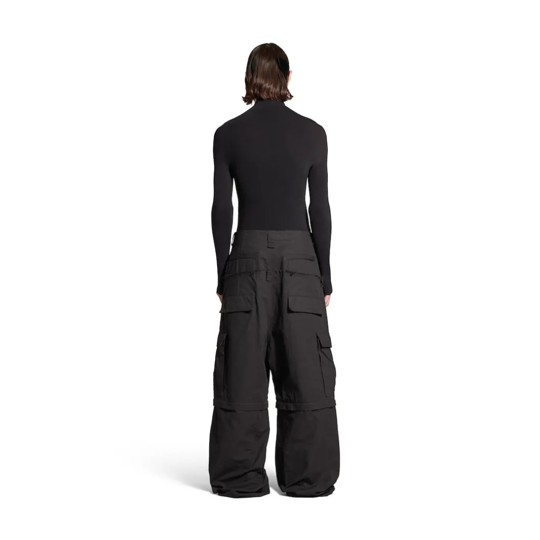 Women's Cut-up Cargo Pants in Black