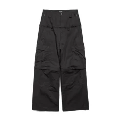 Women's Cut-up Cargo Pants in Black