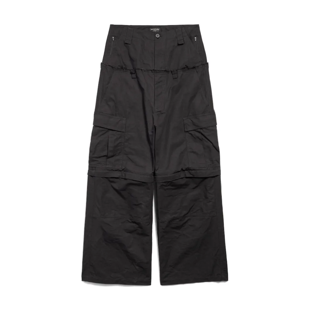 Women's Cut-up Cargo Pants in Black