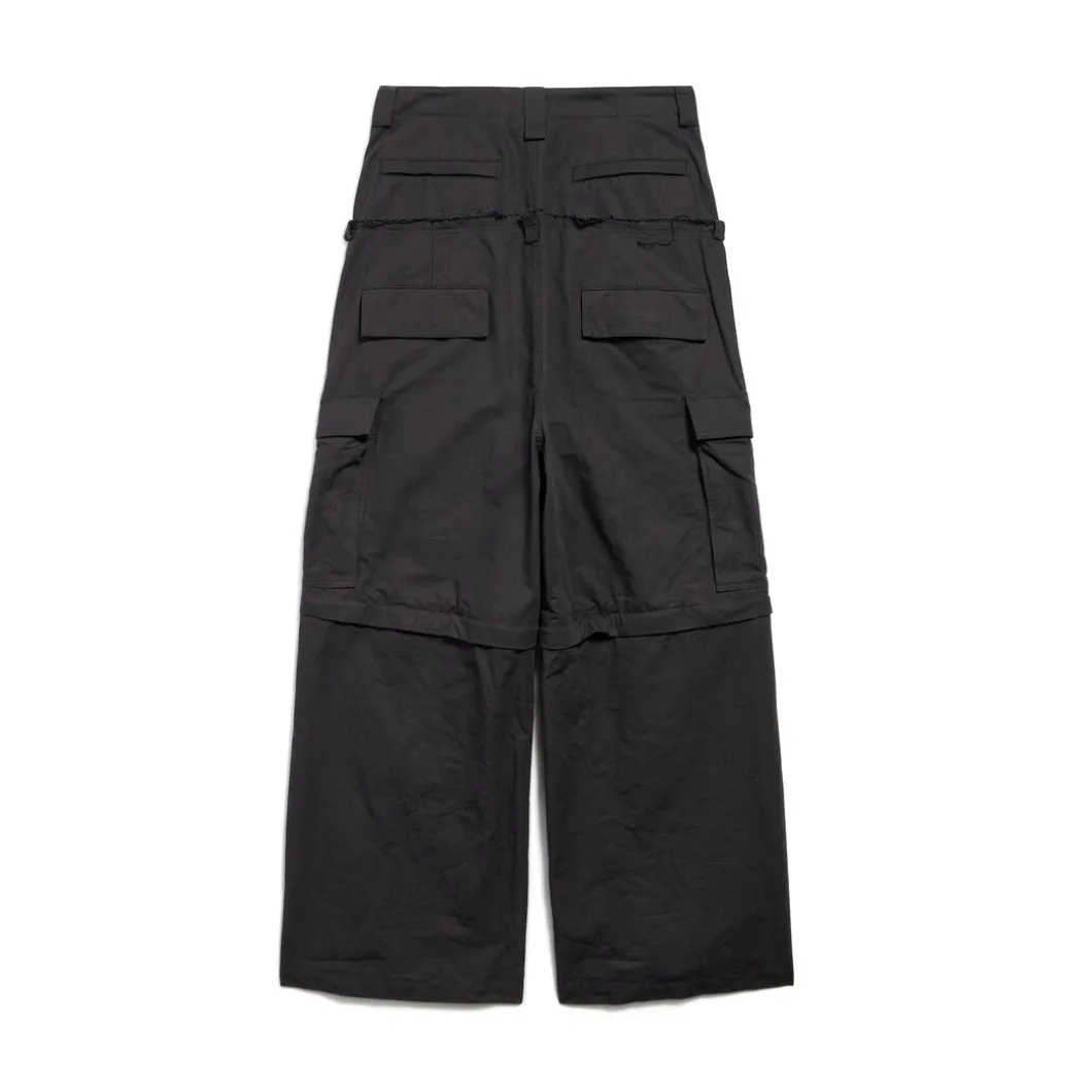 Women's Cut-up Cargo Pants in Black