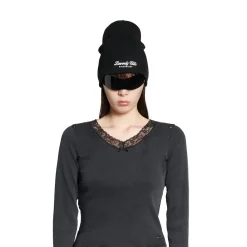 Women's Distressed Lingerie Top in Black