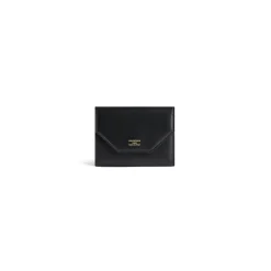 Women's Envelope Compact Wallet With Card Holder in Black