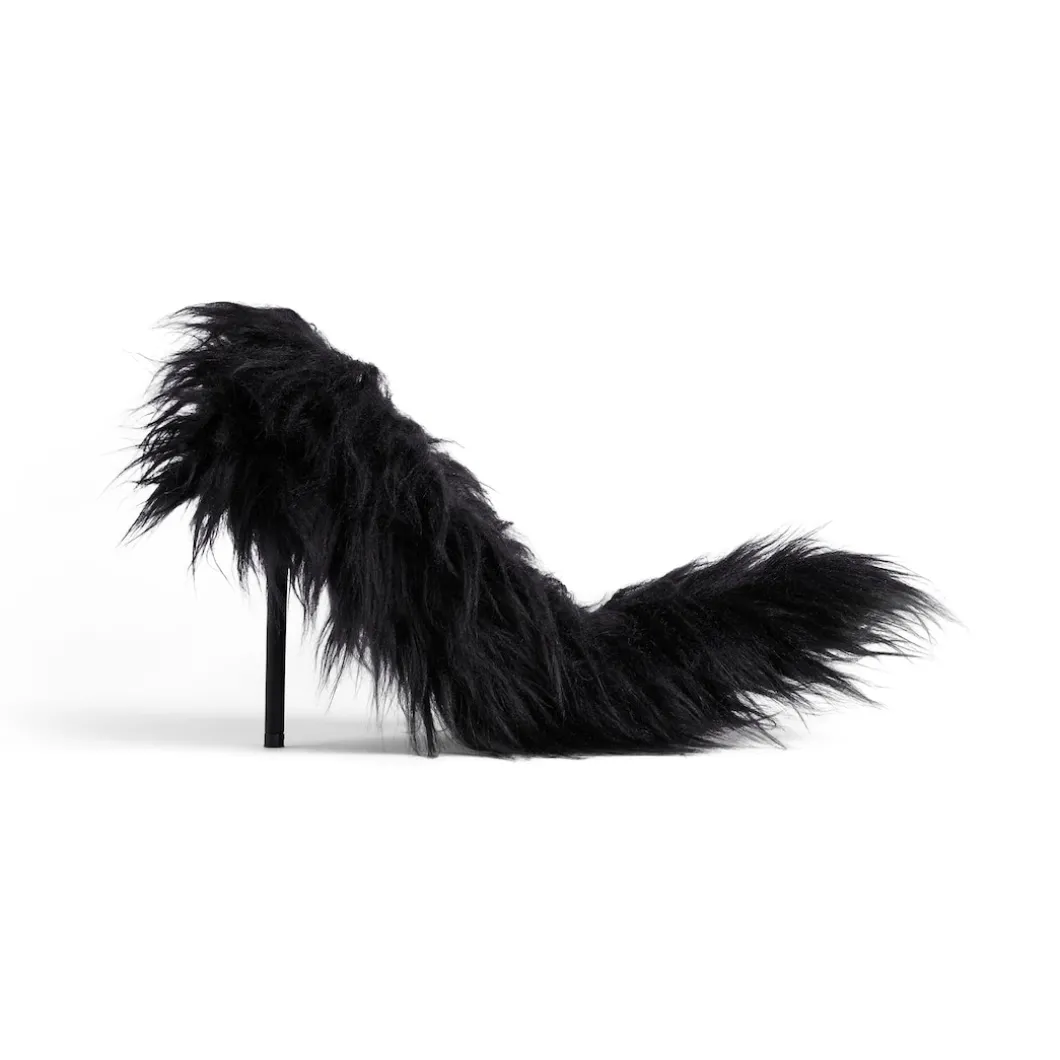 Women's Flex Fur 110mm Pump in Black