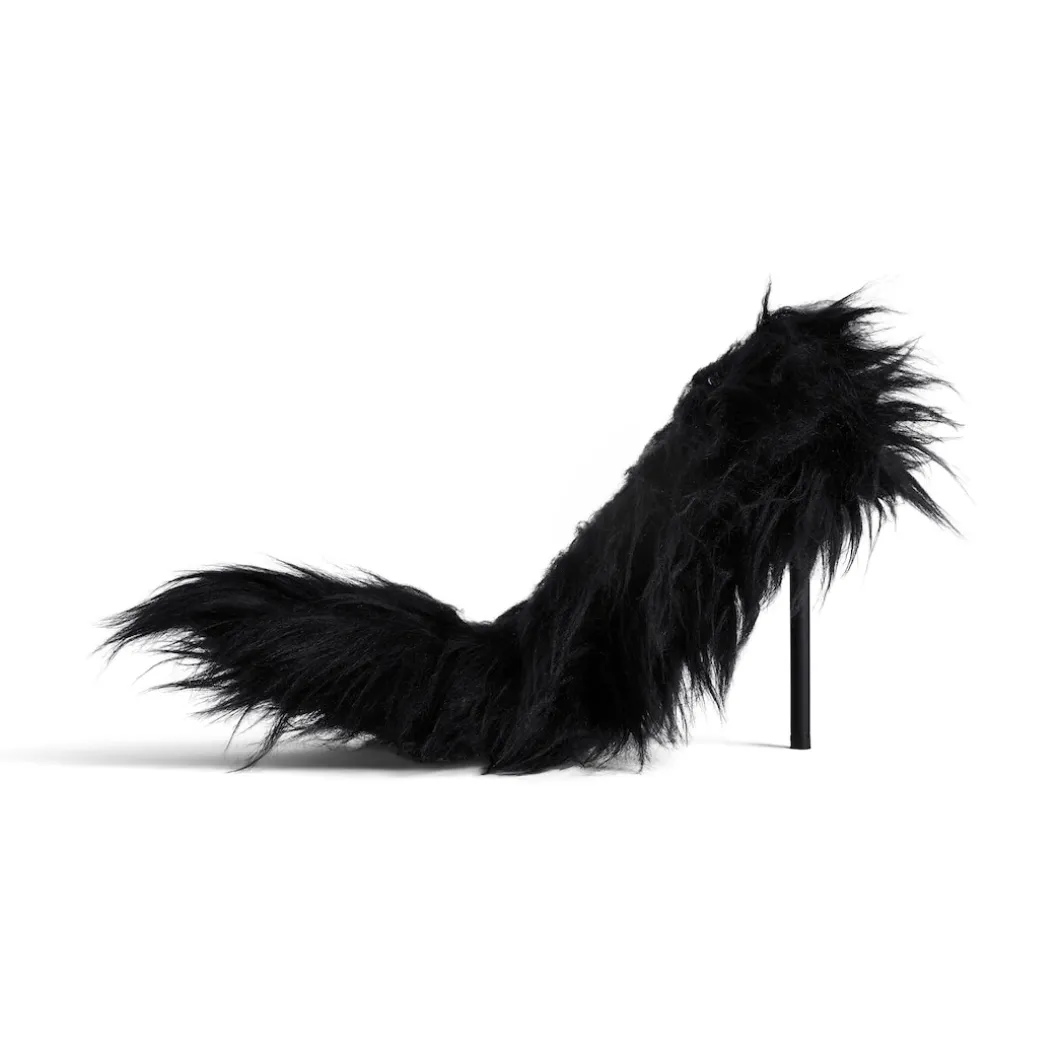 Women's Flex Fur 110mm Pump in Black