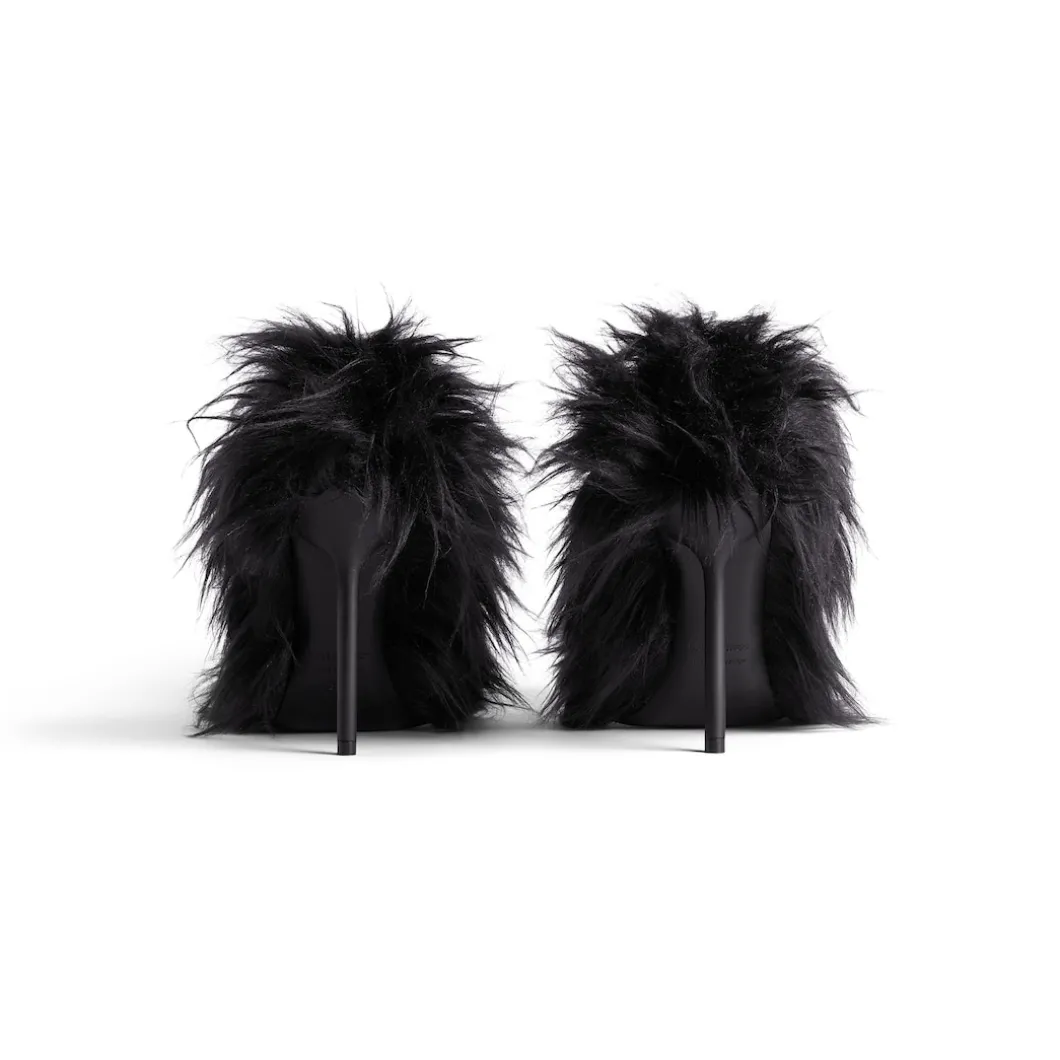 Women's Flex Fur 110mm Pump in Black