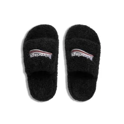 Women's Furry Platform Sandal in Black