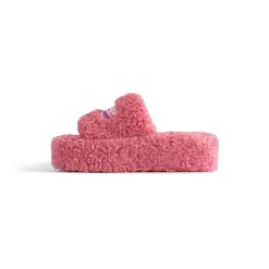 Women's Furry Platform Sandal  in Pink