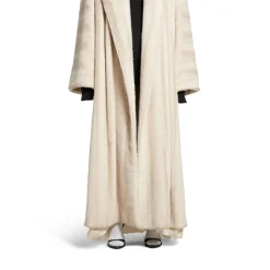 Women's High Collar Coat in Light Beige