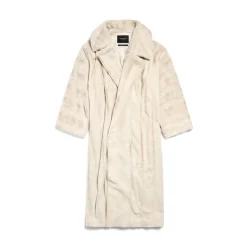Women's High Collar Coat in Light Beige