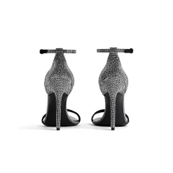 Women's Honey 110mm Sandal With Rhinestones in Black/grey