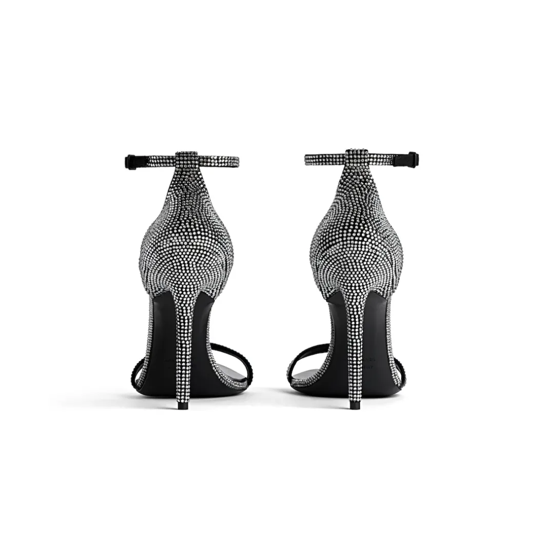 Women's Honey 110mm Sandal With Rhinestones in Black/grey