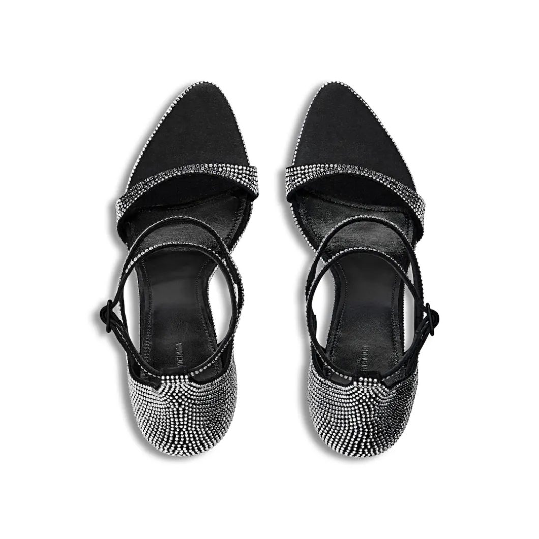 Women's Honey 110mm Sandal With Rhinestones in Black/grey