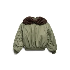 Women's Hooded Bomber Jacket in Khaki