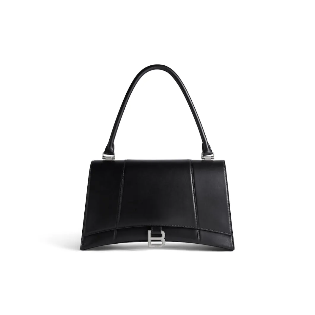 Women's Hourglass Hinge Medium Handbag in Black