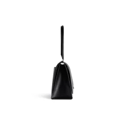 Women's Hourglass Hinge Medium Handbag in Black