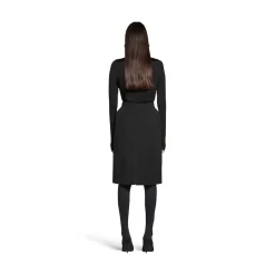 Women's Hourglass Midi Skirt in Black