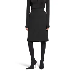 Women's Hourglass Midi Skirt in Black
