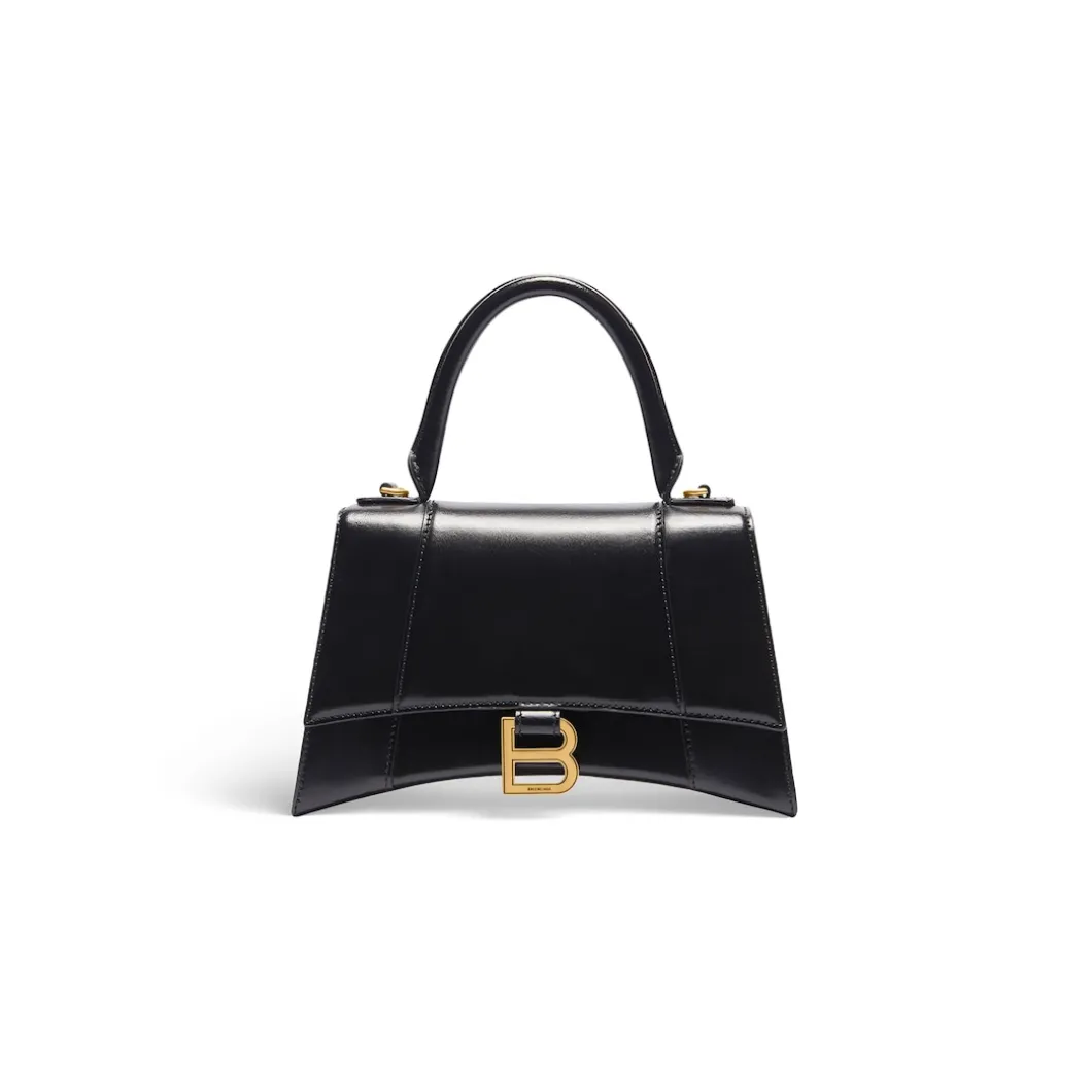 Women's Hourglass Small Handbag Box in Black