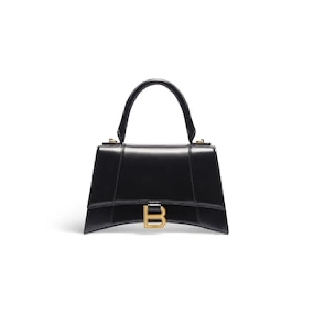 Women's Hourglass Small Handbag Box in Black