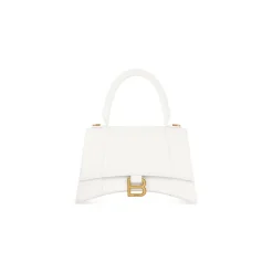 Women's Hourglass Small Handbag Crocodile Embossed in White