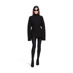 Women's Hourglass Turtleneck Sweater in Black
