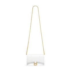 Women's Hourglass Wallet On Chain Box in White