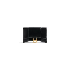 Women's Hourglass Wallet On Chain Box in Black