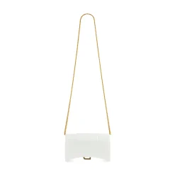 Women's Hourglass Wallet On Chain Crocodile Embossed in White