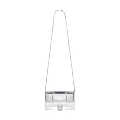 Women's Hourglass Wallet On Chain Mirror Effect in Silver