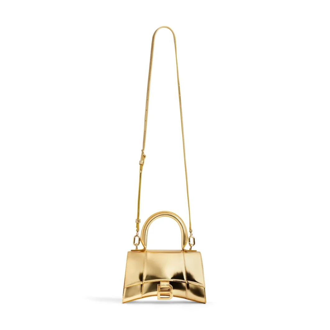 Women's Hourglass Xs Handbag Mirror Effect in Gold