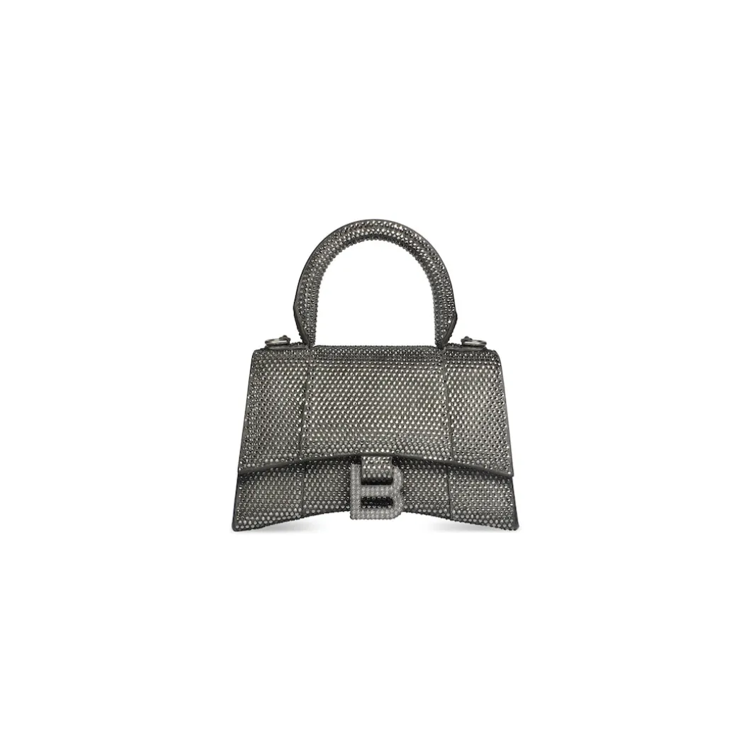 Women's Hourglass Xs Handbag With Rhinestones in Grey