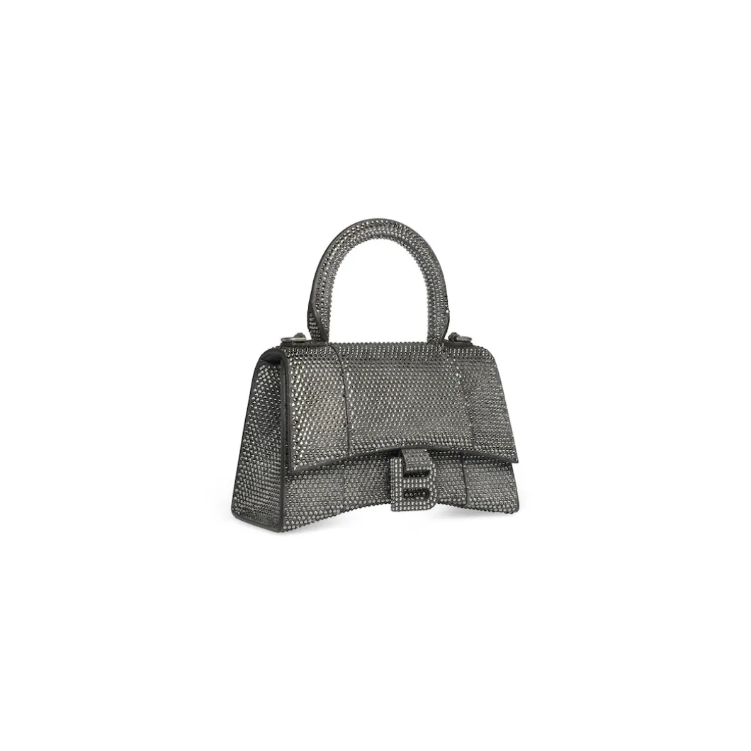 Women's Hourglass Xs Handbag With Rhinestones in Grey